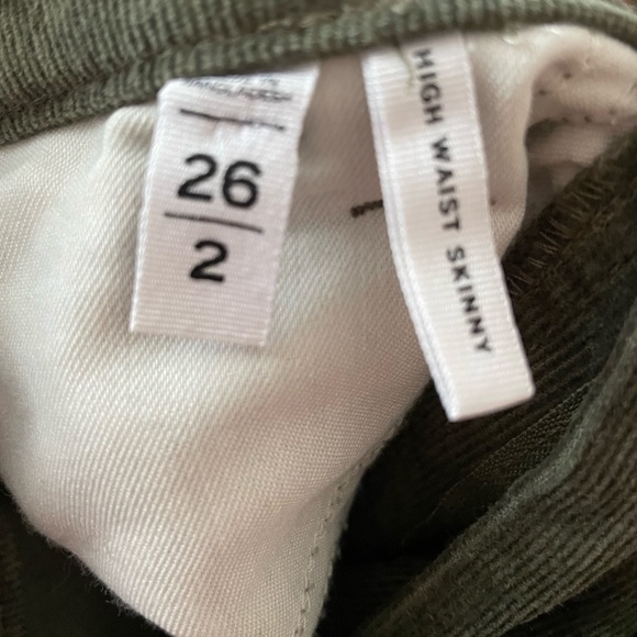 Loft green high waisted skinny corduroy pants size 26 - Picture 4 of 5